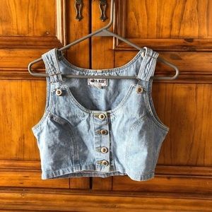 Denim overall top